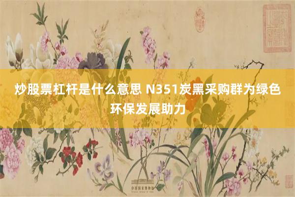 炒股票杠杆是什么意思 N351炭黑采购群为绿色环保发展助力