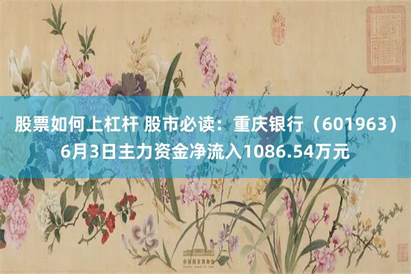 股票如何上杠杆 股市必读：重庆银行（601963）6月3日主力资金净流入1086.54万元